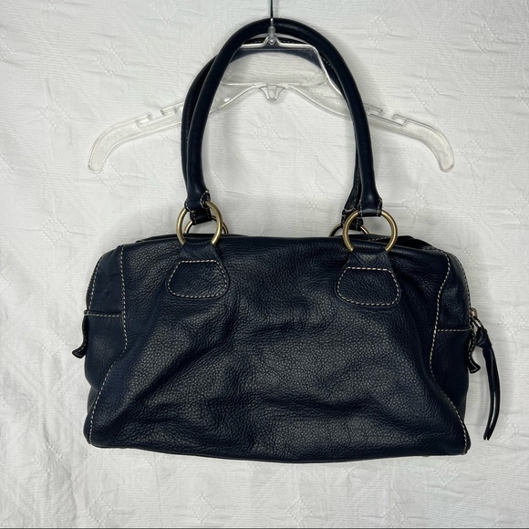 Boden woman’s leather handbag Navy Blue with white stitching - Picture 1 of 15